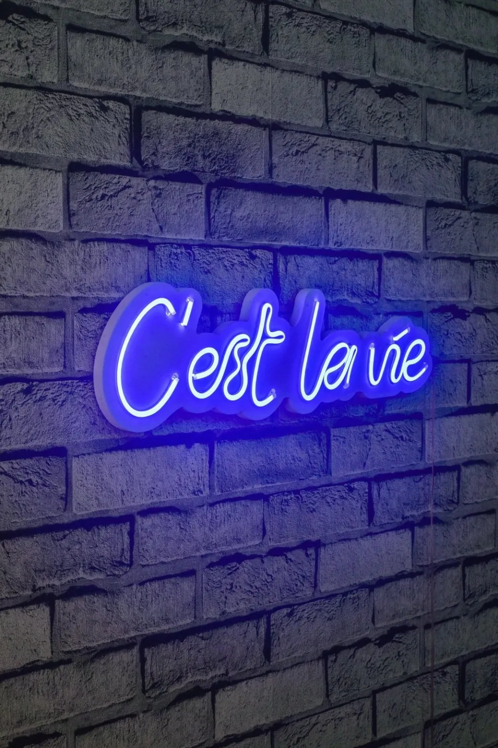 Dritë dekorative murale LED, plastikë, 'C'est La Vie', ngjyrë e kaltër - 2