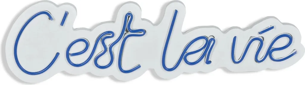 Dritë dekorative murale LED, plastikë, 'C'est La Vie', ngjyrë e kaltër - 6
