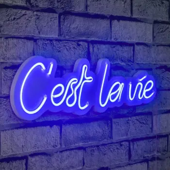 Dritë dekorative murale LED, plastikë, 'C'est La Vie', ngjyrë e kaltër