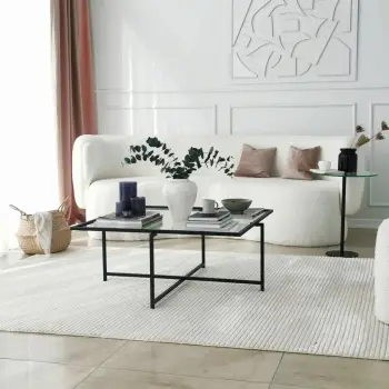 Tavolinë kafeje Hanah Home, Sun S409, ngjyrë e zezë, 85x85x35cm