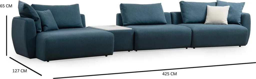 Këndsofa Maya, ngjyrë e kaltër, Atelier del Sofa (Chl majtas + T + O1 + 1R) - 5