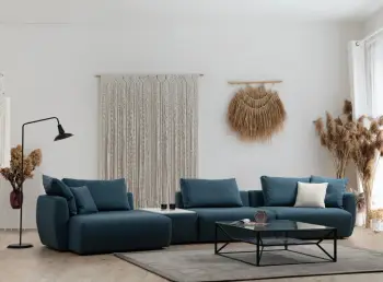 Këndsofa Maya, ngjyrë e kaltër, Atelier del Sofa (Chl majtas + T + O1 + 1R)