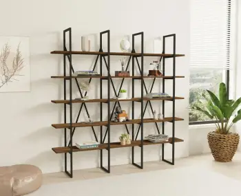 Raft librash Hanah Home, i ulët, ngjyrë arre