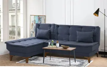 Kënd divan-krevat Atelier del Sofa, kënd majtas, ngjyrë kaltër e errët