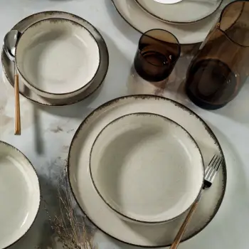 Set enësh për drekë (24 copë), Hermia, MOD24Y2730P02, ngjyrë kanellë