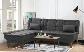 Kënd-sofë shtrat Atelier del Sofa, Santo majtas, ngjyrë antracit