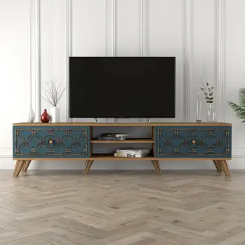 Komodë TV Hanah Home, ngjyrë arre dhe kalcedoni