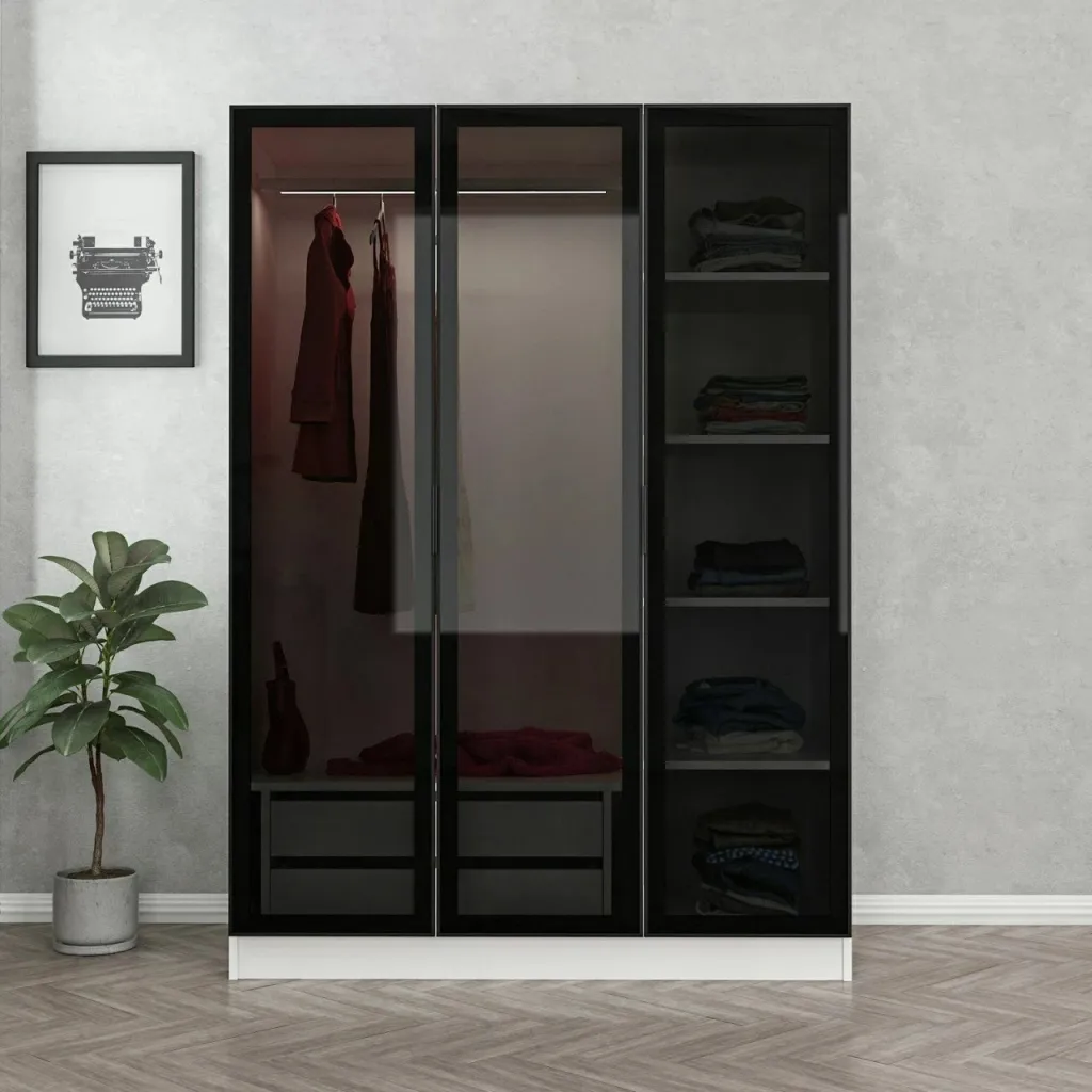 Dollap Rrobash Kale White Black, bardhë, zezë - 2