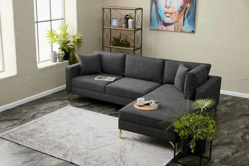 Këndare Atelier del Sofa, Berlin, e djathtë, anthracite, gold - 2