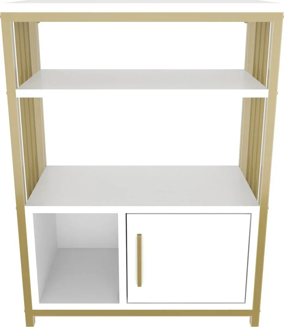 Raft librash Hanah Home, Valero, i bardhë dhe i artë - 4