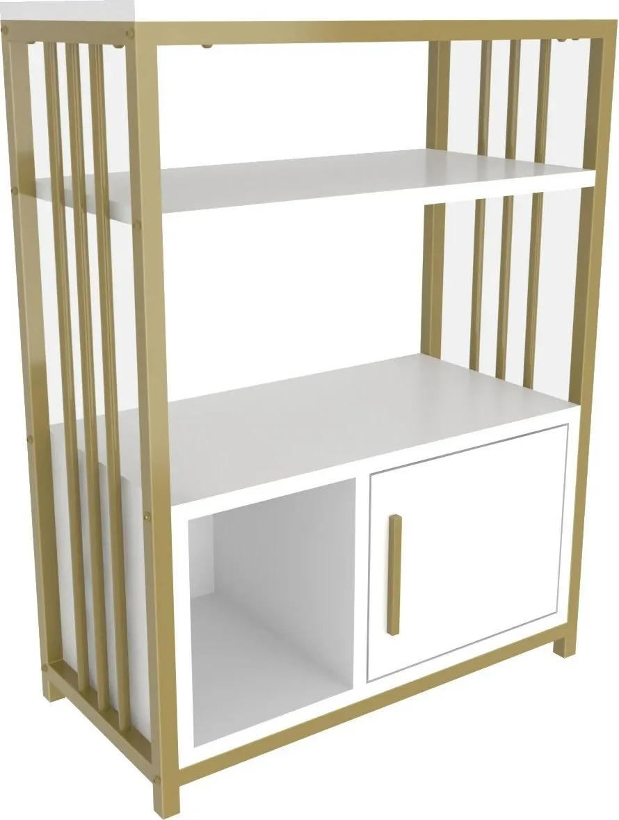 Raft librash Hanah Home, Valero, i bardhë dhe i artë - 5