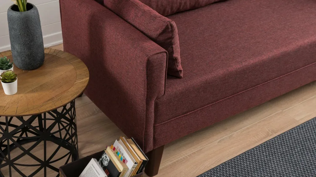 Divan-krevat treshe, ngjyrë e kuqe Claret, Bella Sofa Bed - 5