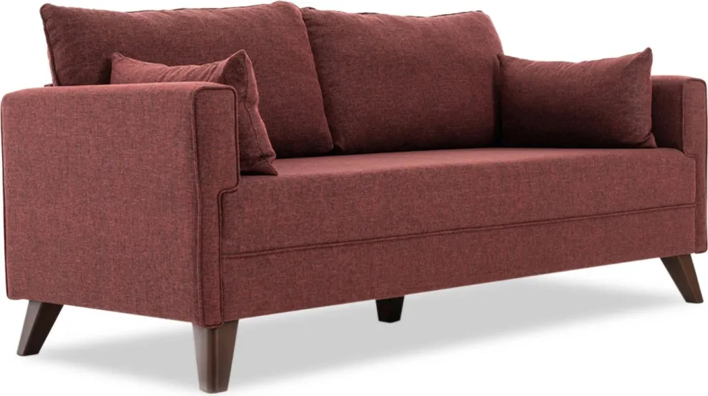 Divan-krevat treshe, ngjyrë e kuqe Claret, Bella Sofa Bed - 9