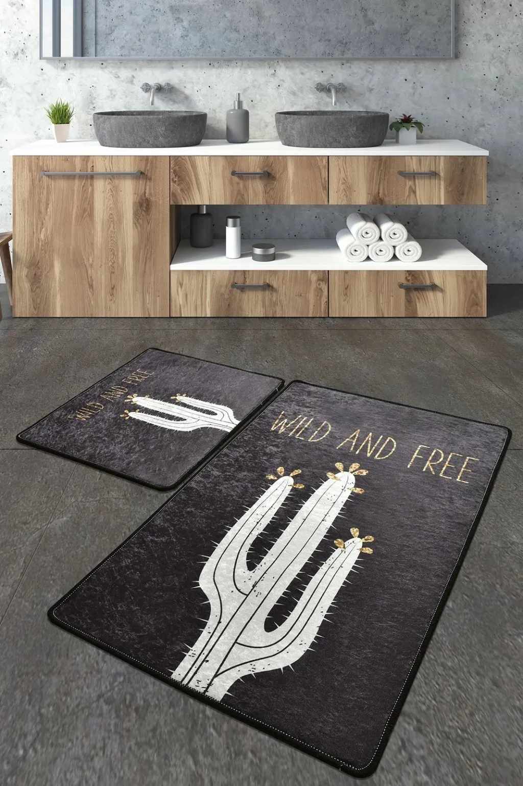 Set tapetash për banjo (2 copë), Mijölnir, Wild and Free, e zezë dhe e bardhë - 1