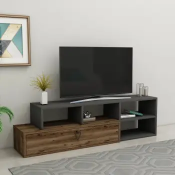 Komodinë për TV Mayer, arrë e çelët, antracit