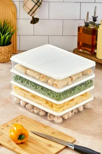 Set kuti plastike për organizim, të bardha, 4 copë, VİTABOX4'LÜ-BEYAZ, 2.8L