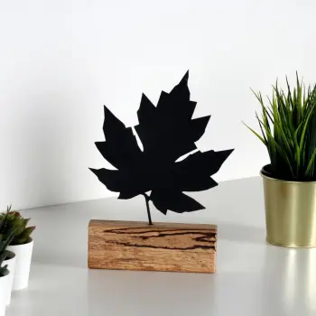 Objekt dekorativ Aberto Design, gjethe panje, ngjyrë e zezë