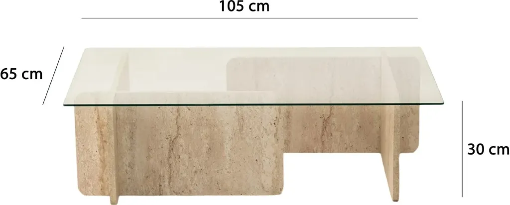 Tavolinë kafeje Hanah Home, Escape, ngjyrë travertine - 8