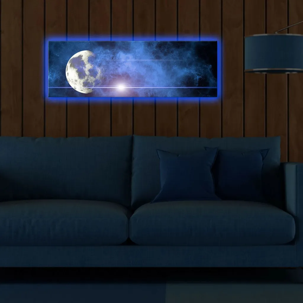 Pikturë dekorative me drita LED, Wallity, 3090DACT-54, shumëngjyrëshe, 30x90cm - 3