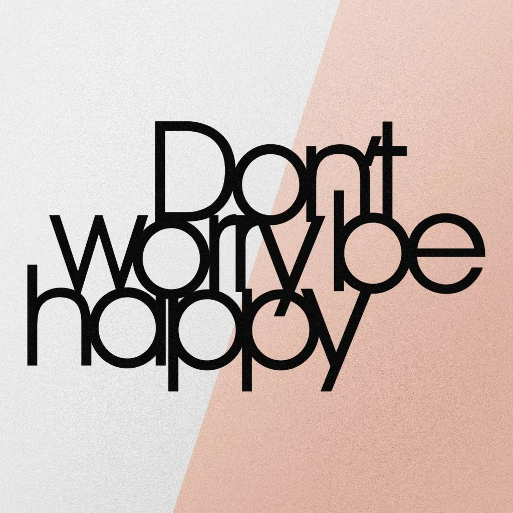 Aksesor dekorativ metalik për mur, Wallity, Don't Worry Be Happy - 5