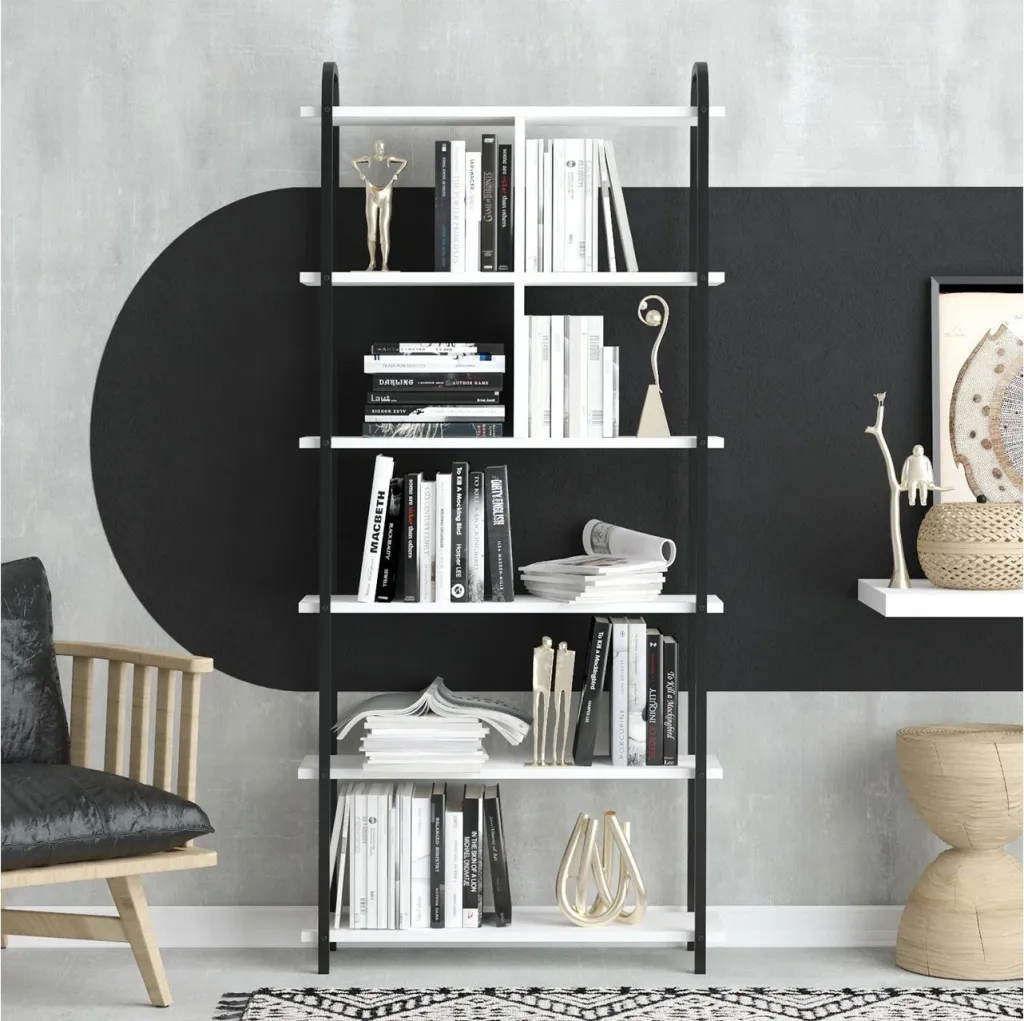 Raft librash Hanah Home Lisa, e zezë dhe e bardhë - 2