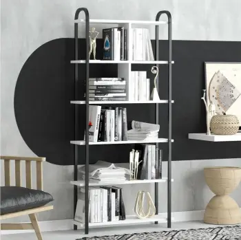 Raft librash Hanah Home Lisa, e zezë dhe e bardhë