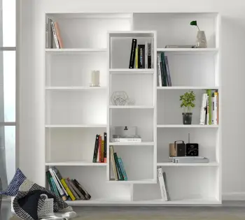Raft librash Hanah Home, Ample, i bardhë