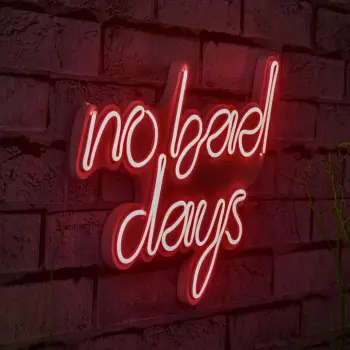Dritë dekorative LED për mur, plastikë, 'no bad days', ngjyrë e kuqe