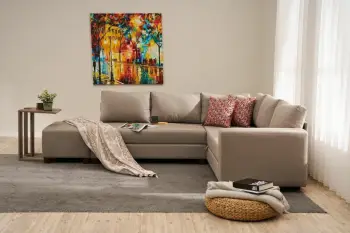 Kënd divan-krevat Atelier del Sofa, Aly majtas, bezhë