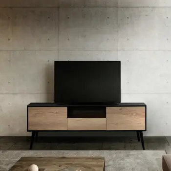 Komodinë për TV Tvr, zezë, taupe