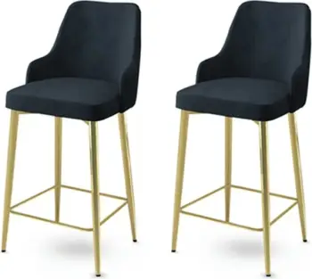 Set karrigesh për bar, 2 copë, Hanah Home, Enox, antracit, ar