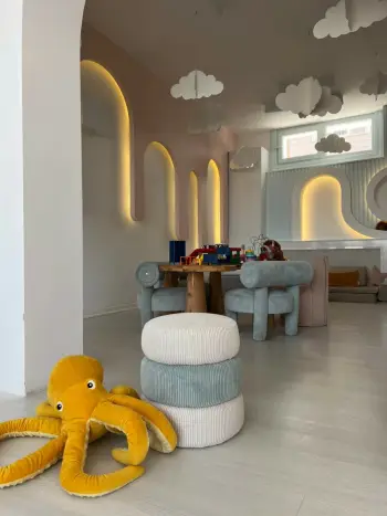 Puf tradicional damask, ngjyrë kaltër-bardhë, Atelier del Sofa