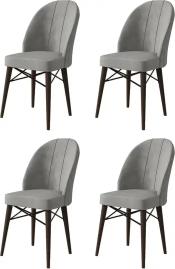 Set karrigash (4 copë) Hanah Home, Ritim, gri, kafe