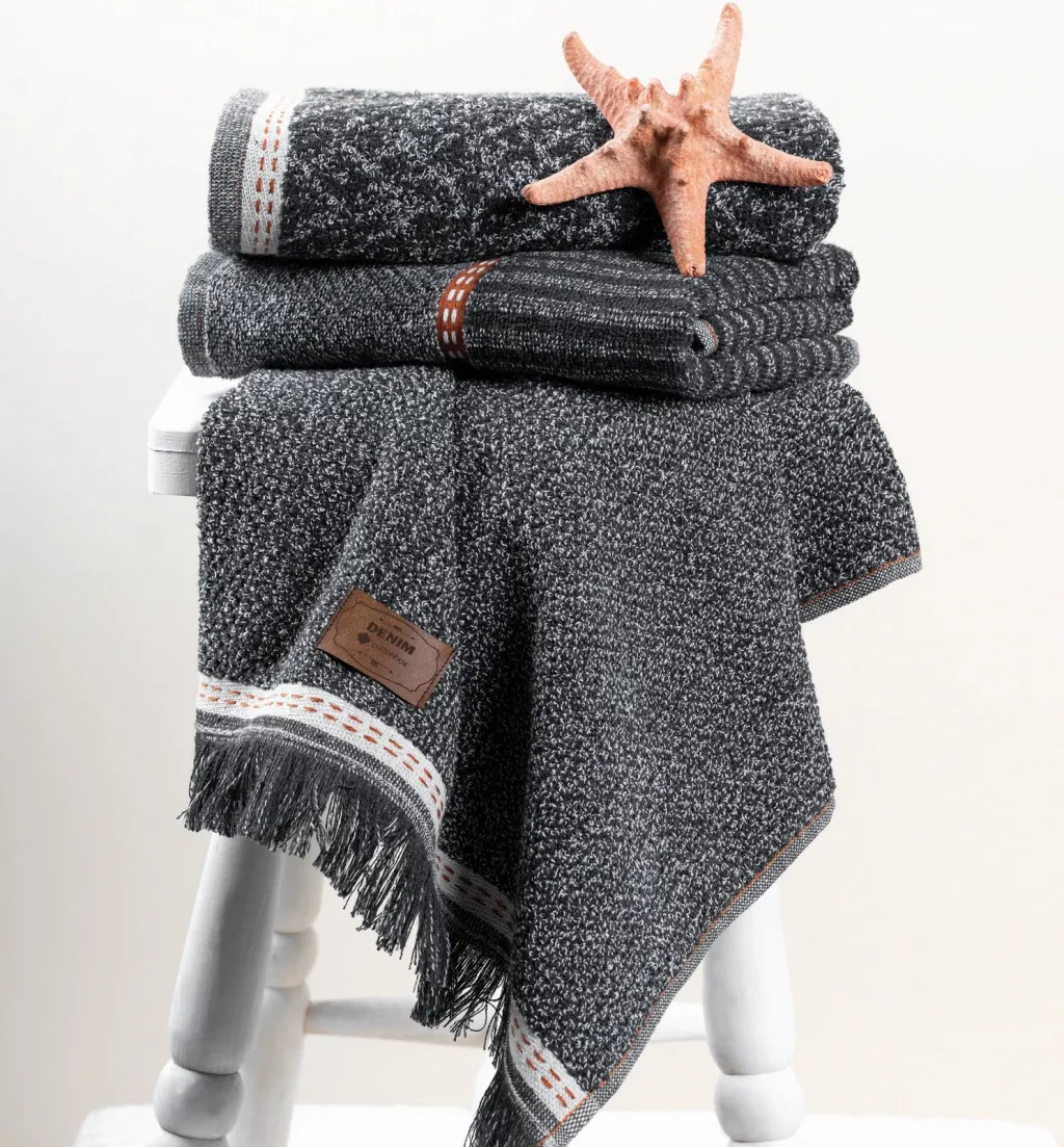 Set peshqirësh duarsh (3 copë), Mijölnir, ngjyrë denim-antracit - 1