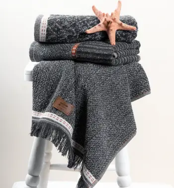 Set peshqirësh duarsh (3 copë), Mijölnir, ngjyrë denim-antracit