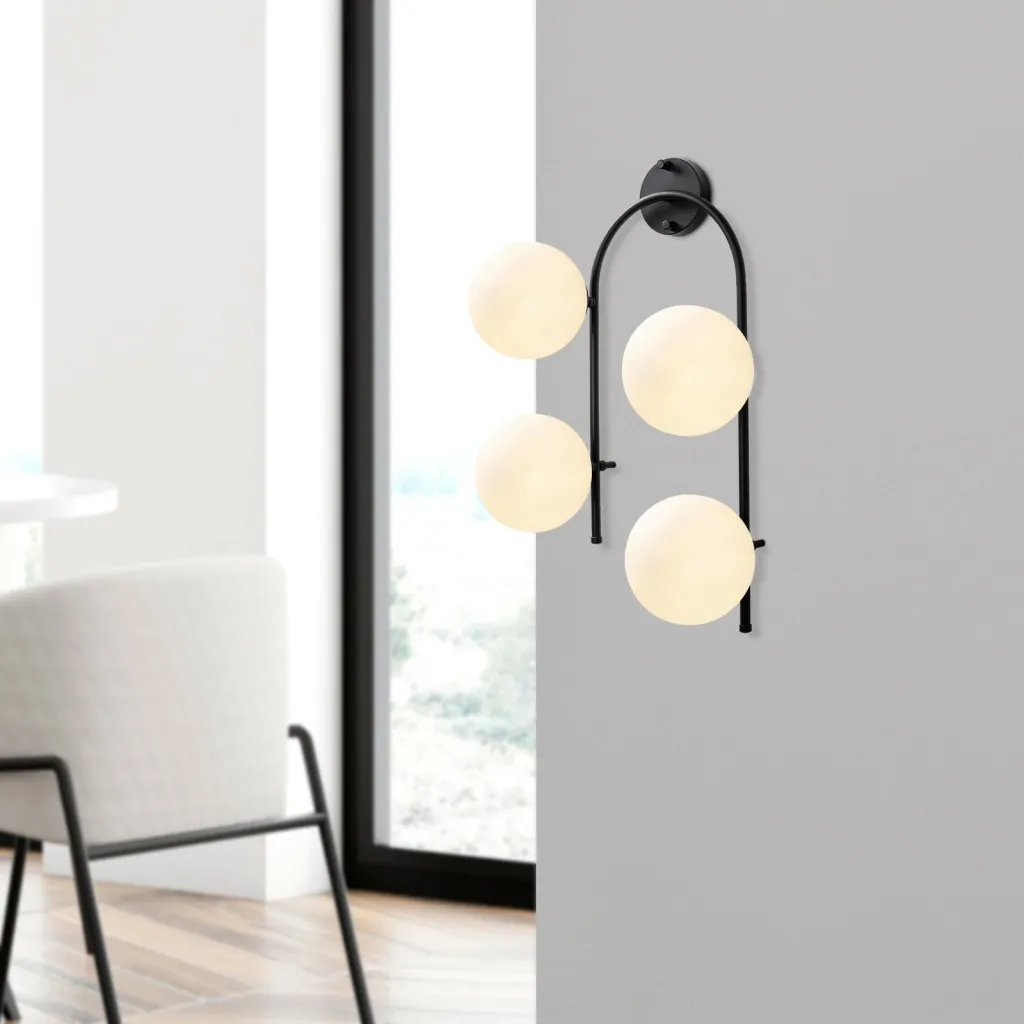Llambë muri Opviq, Jewel - 10595, e zezë dhe krem, moderne - 2