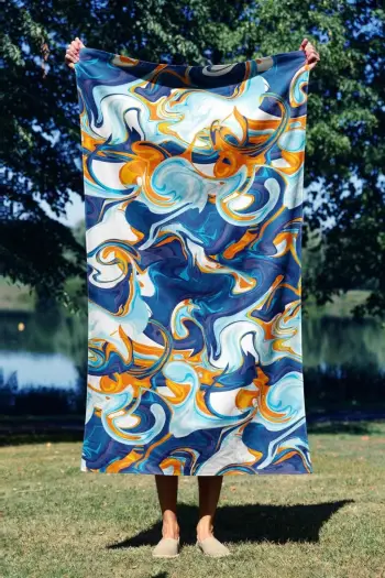 Peshqir plazhi Mijölnir, Liquid Marble, 70x130cm