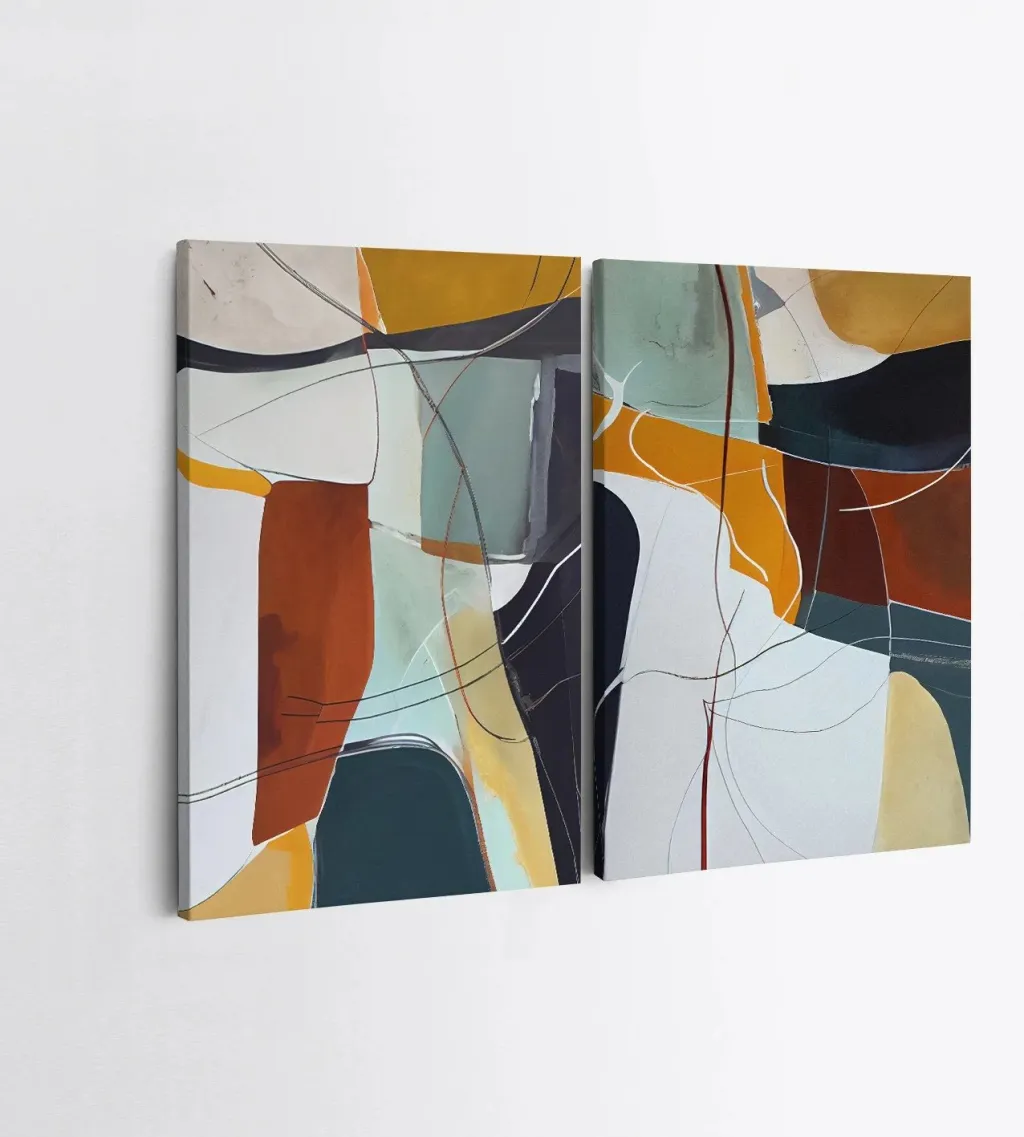 Pikturë dekorative në kanavacë (2 copë), Wallity, 2KNV4354, 50x70cm - 2