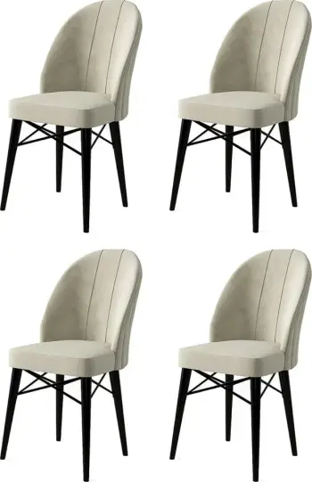 Set karrigesh (4 copë), Hanah Home, Ritim, krem e zi