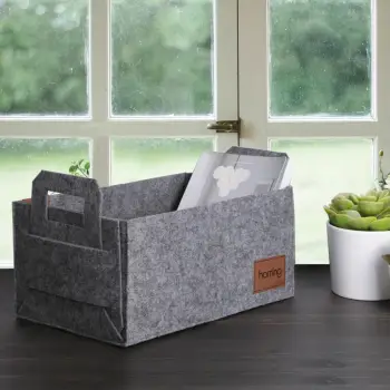 Organizues tavoline prej ndjese, ngjyrë gri, Aberto Design, HMY-6259, 30x20x15cm