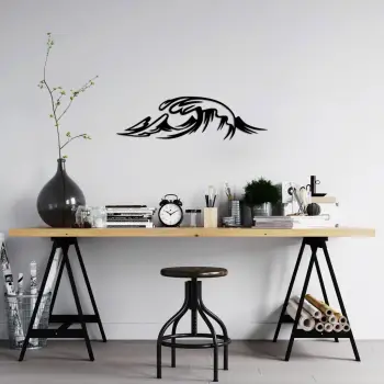 Aksesor dekorativ muri prej metali, Wallity, valë, i zi, 20x70cm