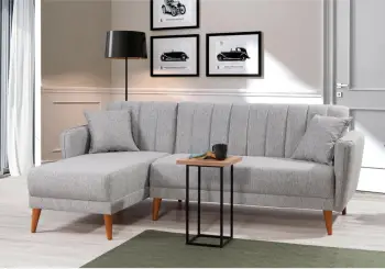 Kënd-sofë krevati Atelier del Sofa, kënd-sofë Manama majtas, ngjyrë gri