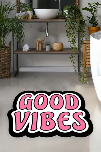 Tapet banjoje, dizajn 'Good Vibes', shumëngjyrësh, 60x100cm