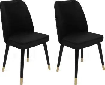 Set karrigash barok, 2 copë, ngjyrë e zezë dhe ari, Hanah Home Dore - 103 V2