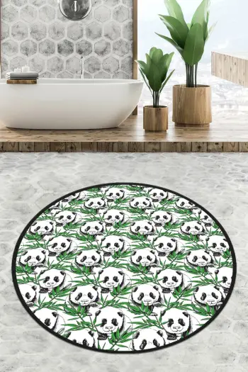Tapet banjoje Mijölnir, rrethore, panda të gjelbra, Djt 100