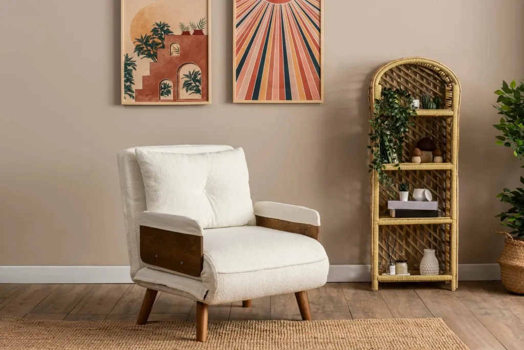 Krevat-karrige një vendës, Atelier del Sofa, Cosmo Single, material teddy, e bardhë - 1