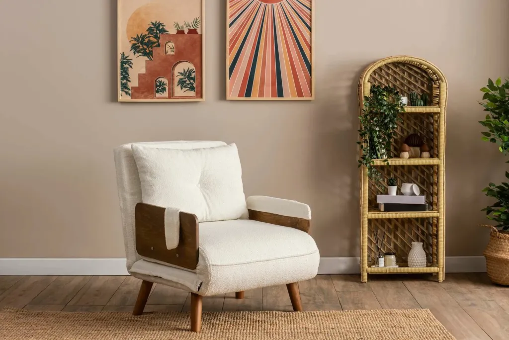 Krevat-karrige një vendës, Atelier del Sofa, Cosmo Single, material teddy, e bardhë - 2