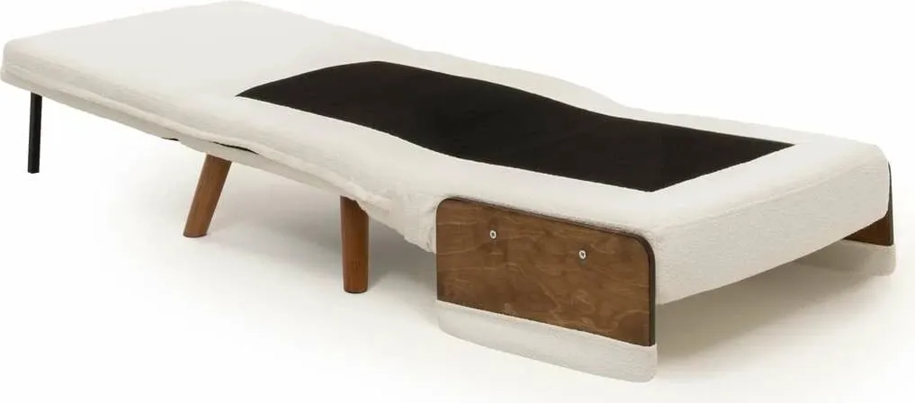 Krevat-karrige një vendës, Atelier del Sofa, Cosmo Single, material teddy, e bardhë - 11