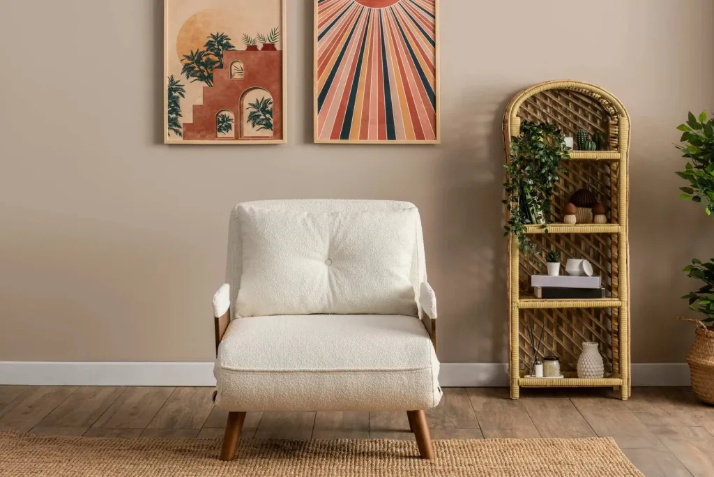 Krevat-karrige një vendës, Atelier del Sofa, Cosmo Single, material teddy, e bardhë - 3