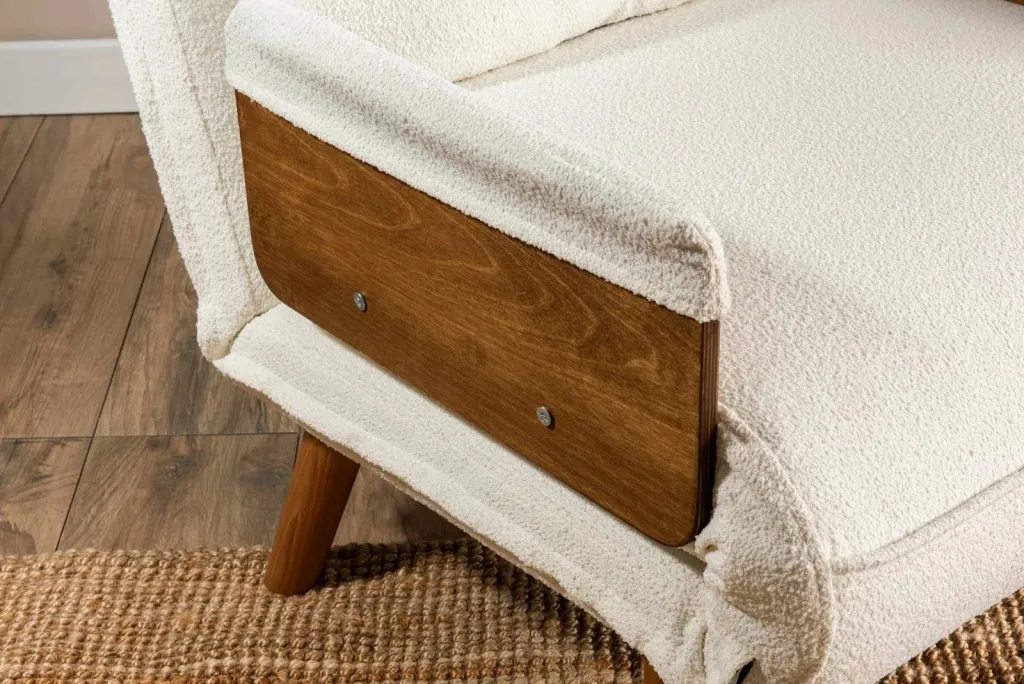 Krevat-karrige një vendës, Atelier del Sofa, Cosmo Single, material teddy, e bardhë - 7